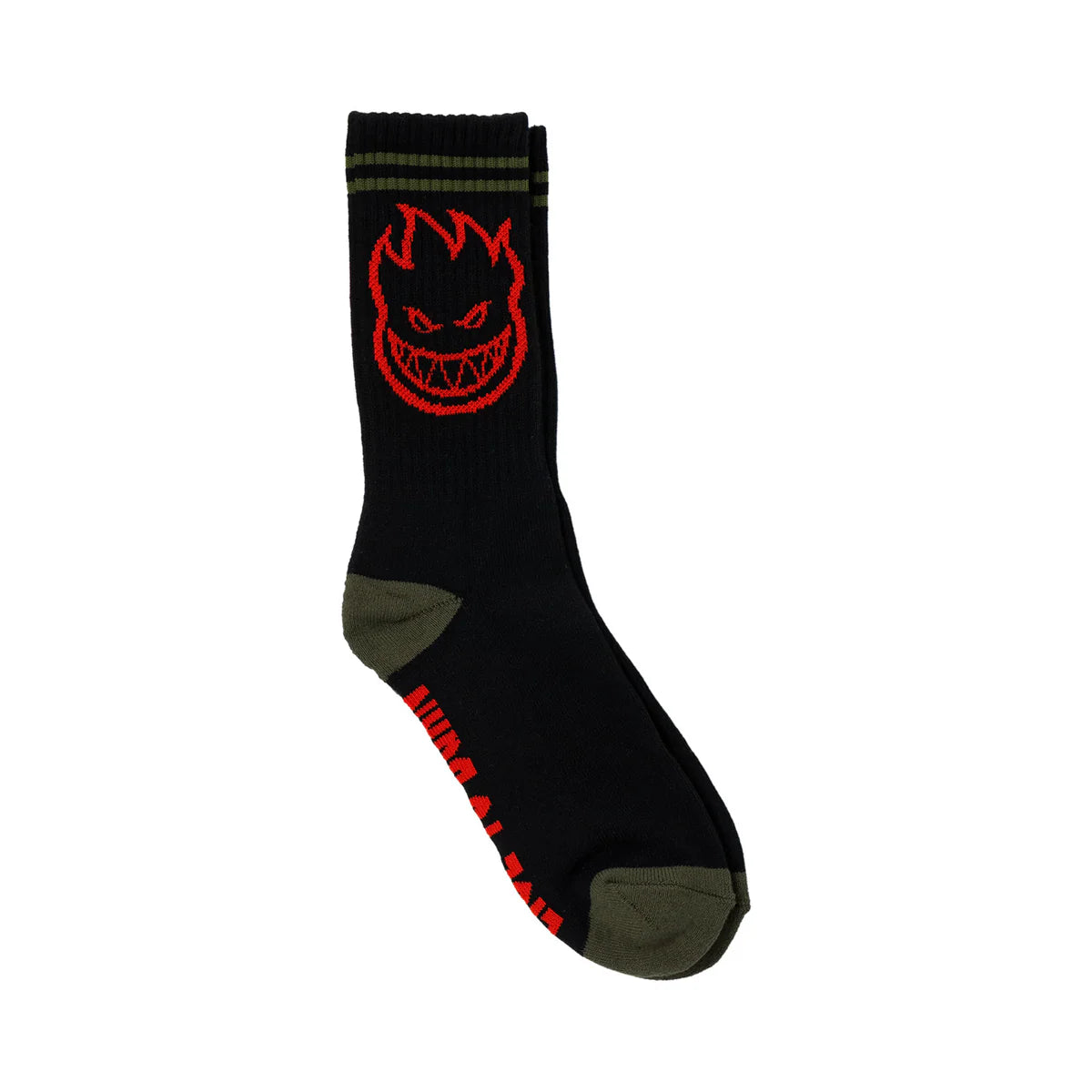 Spitfire Bighead Sock (Black/Olive/Red)