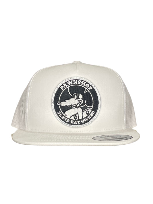 Pawnshop trucker hat skate rat white white