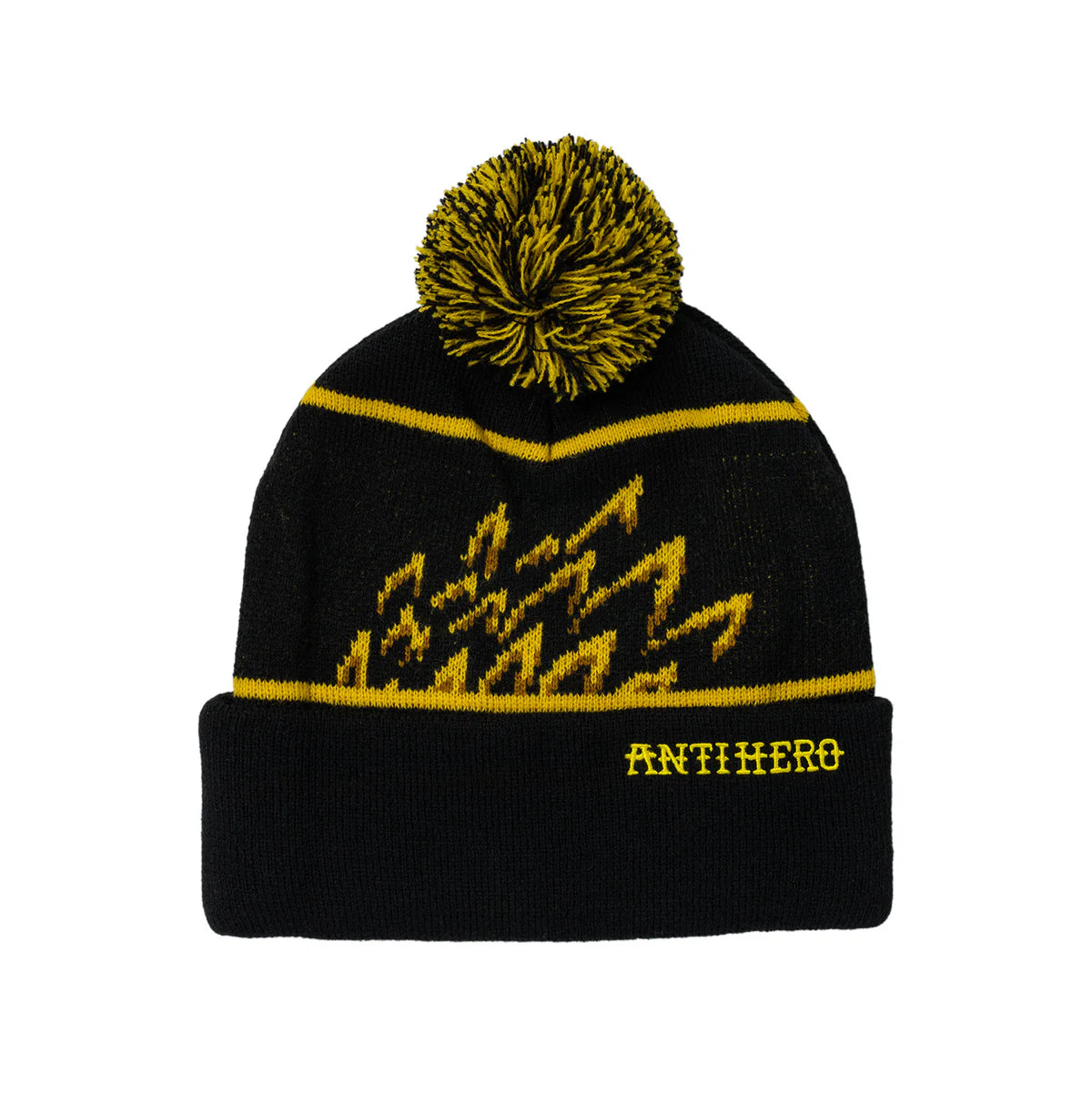 Antihero Eagle Pom Beanie (Black/Yellow)