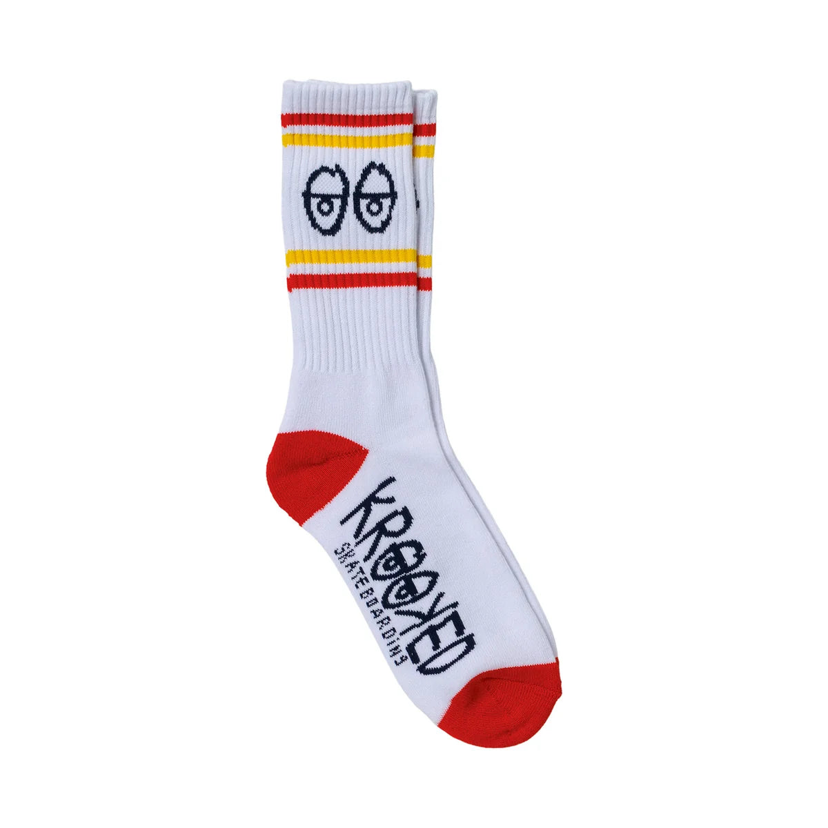 Krooked Eyes Socks White/Navy/Yellow