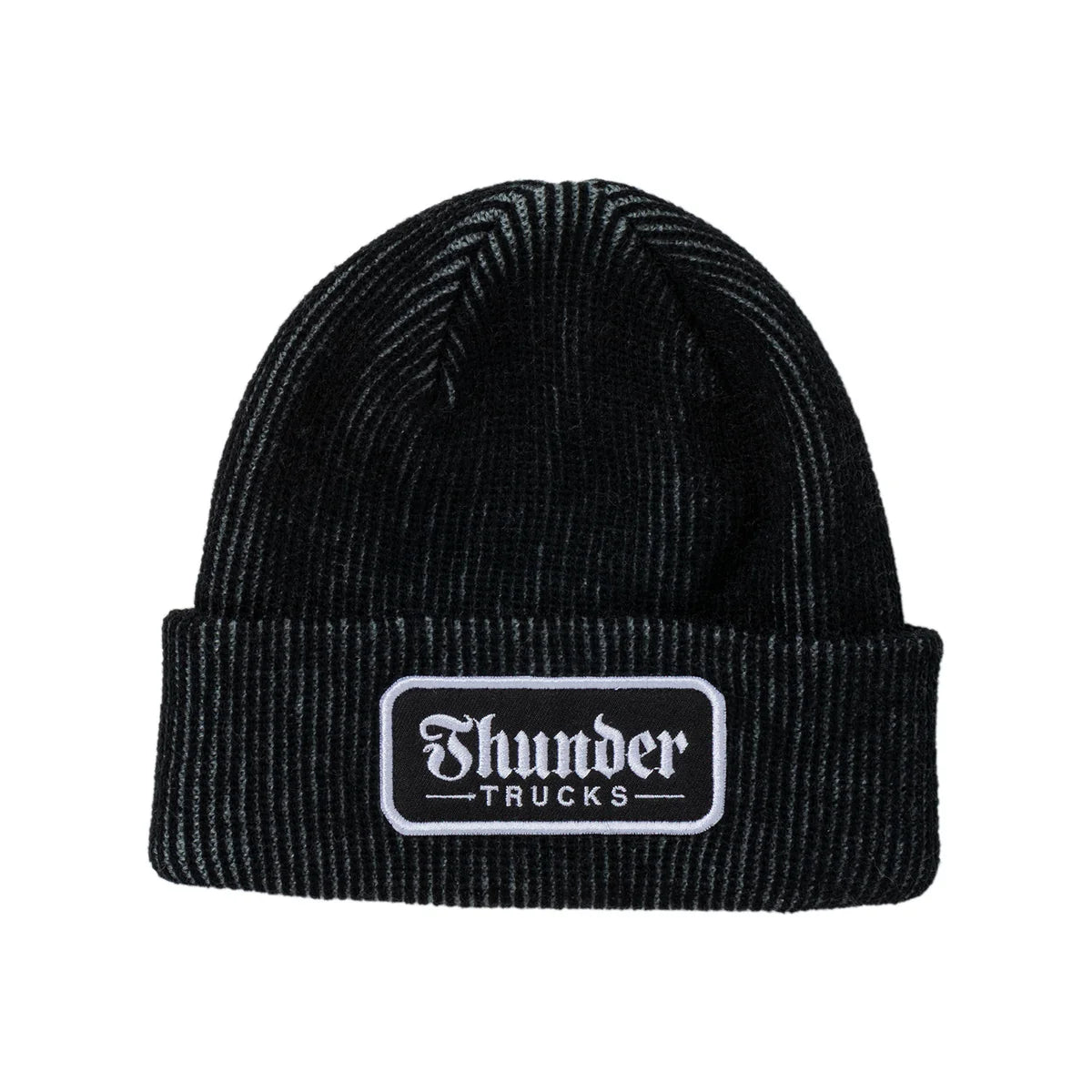 Thunder Script Patch Cuff Beanie Grey