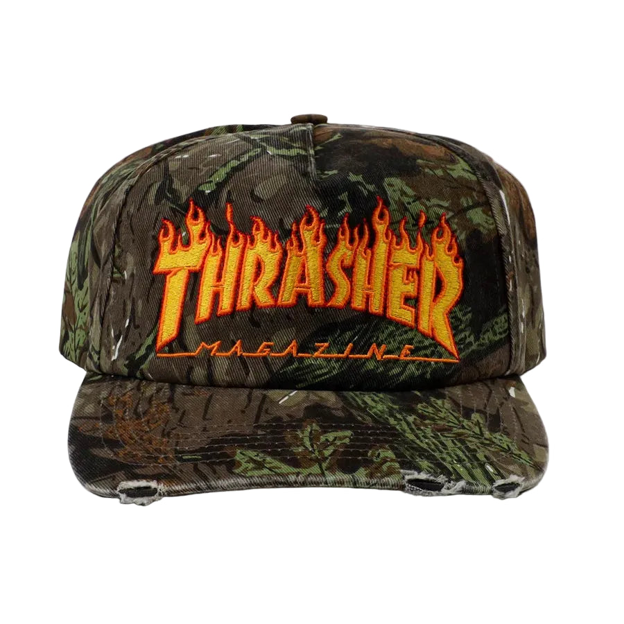 Thrasher Flame Distressed Snapback