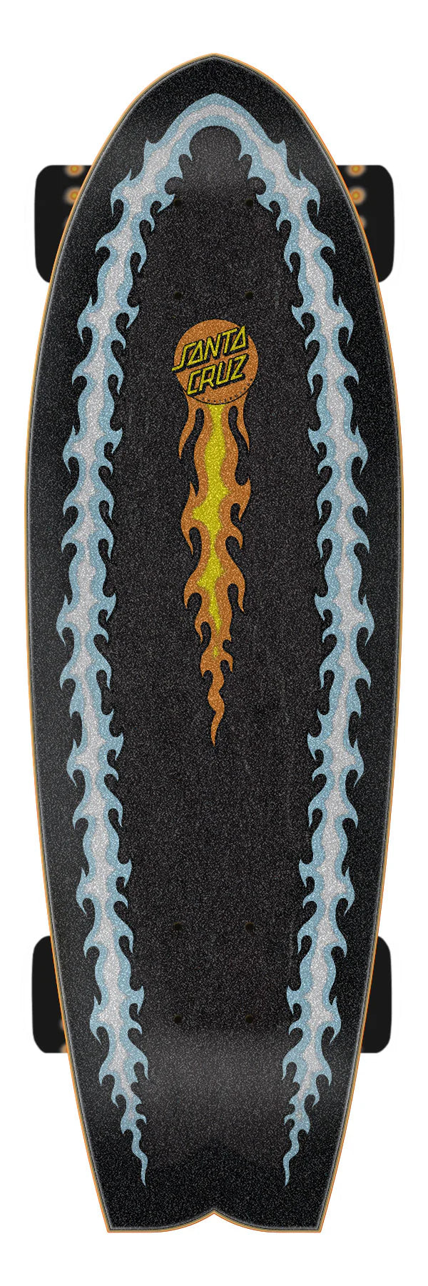 Santa Cruz Flaming Dice Dot Shark Cruzer 8.81