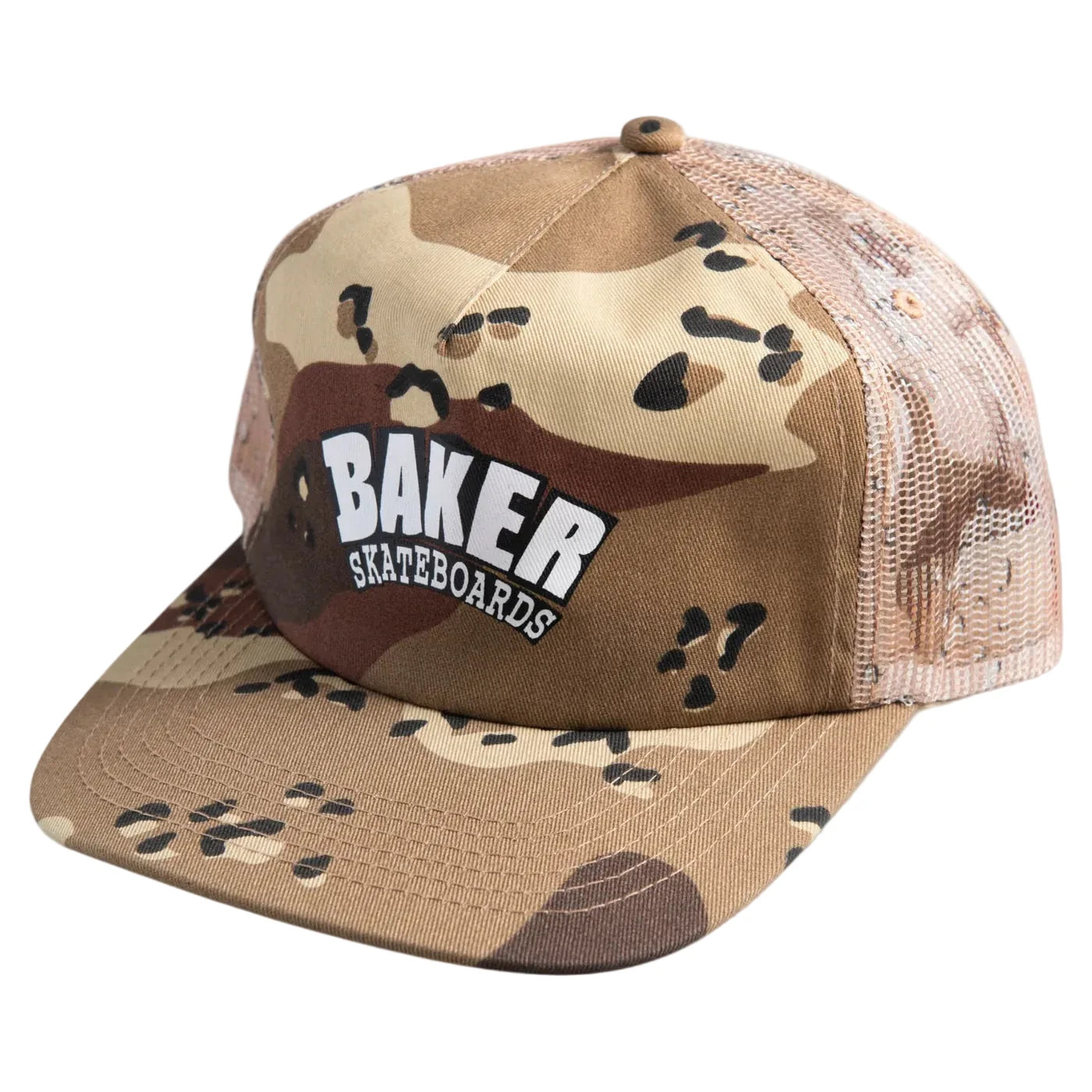 Baker Arch Logo Snapback Camo Trucker Hat