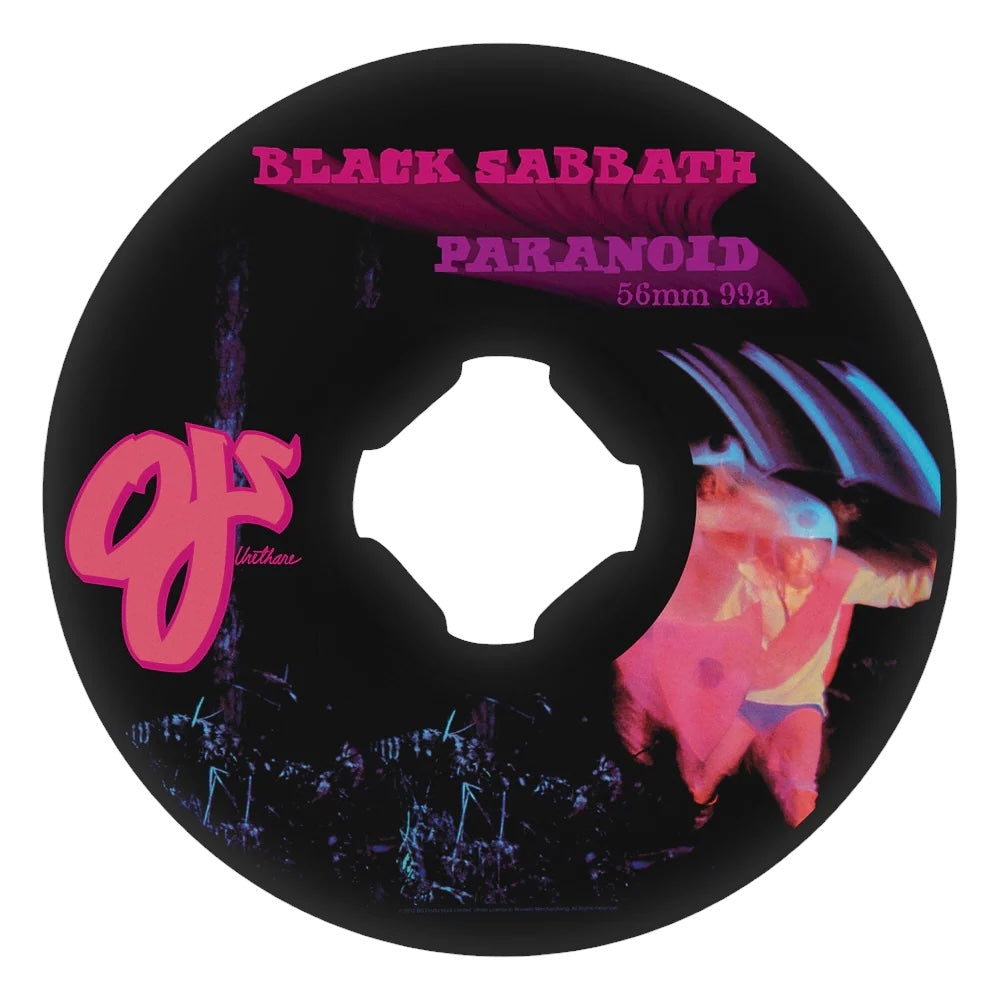 OJ Black Sabbath Paranoid Chubbies Wheels Black 56mm 99a