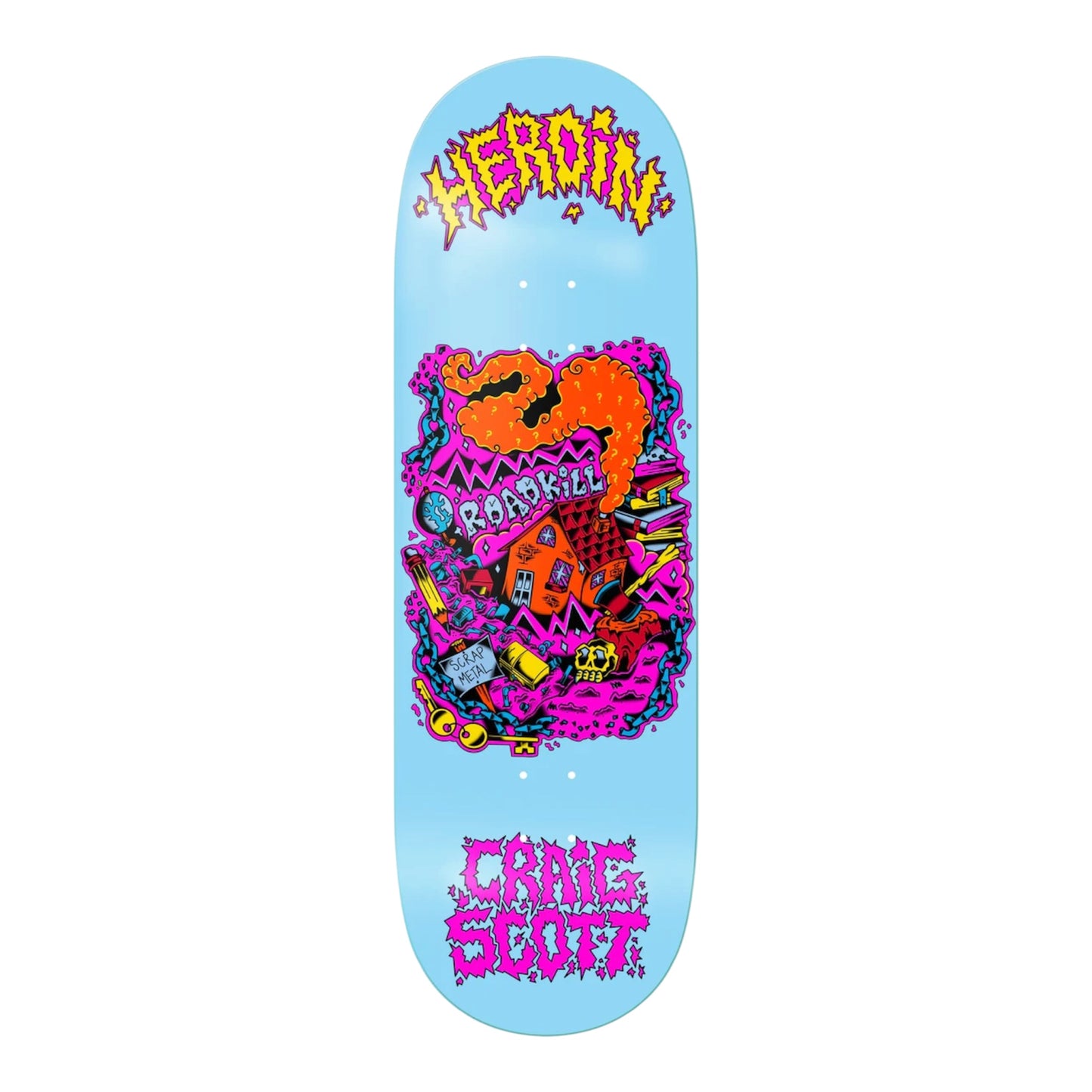 Heroin Skateboards Craig Questions Scrap Metal Deck 10.0