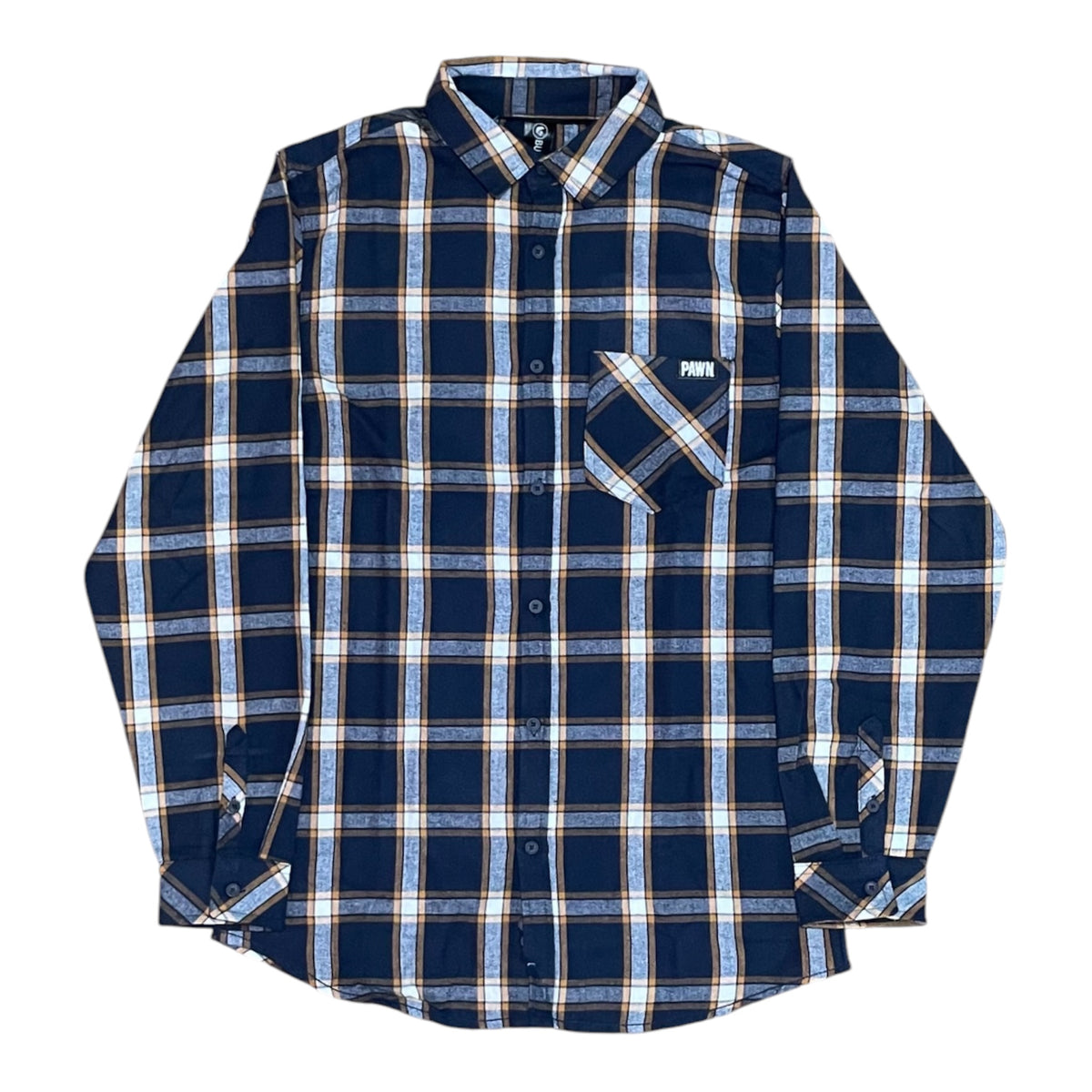 Pawn Army Pocket Flannel Blue/White/Orange