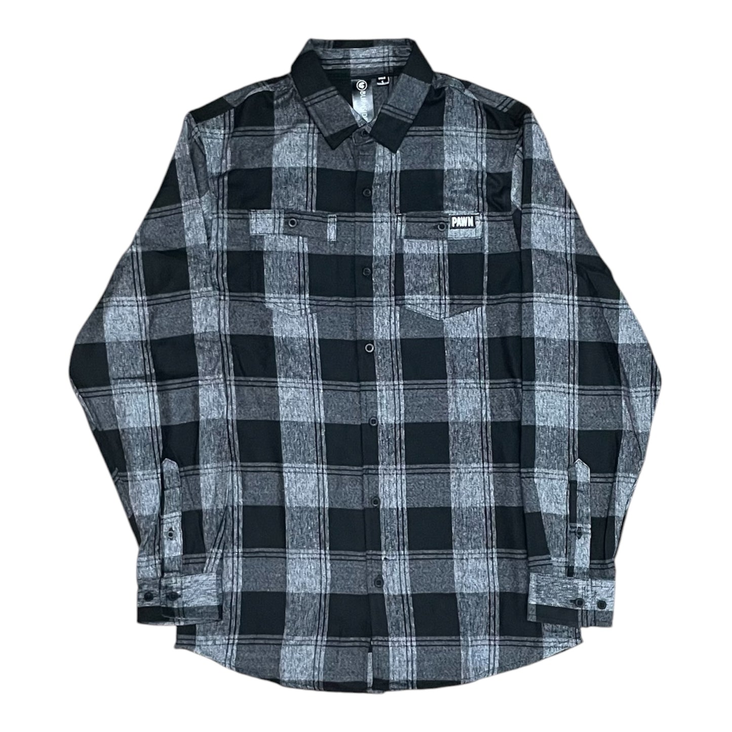 Pawn Army Double Pocket Checkered Flannel Black/Grey