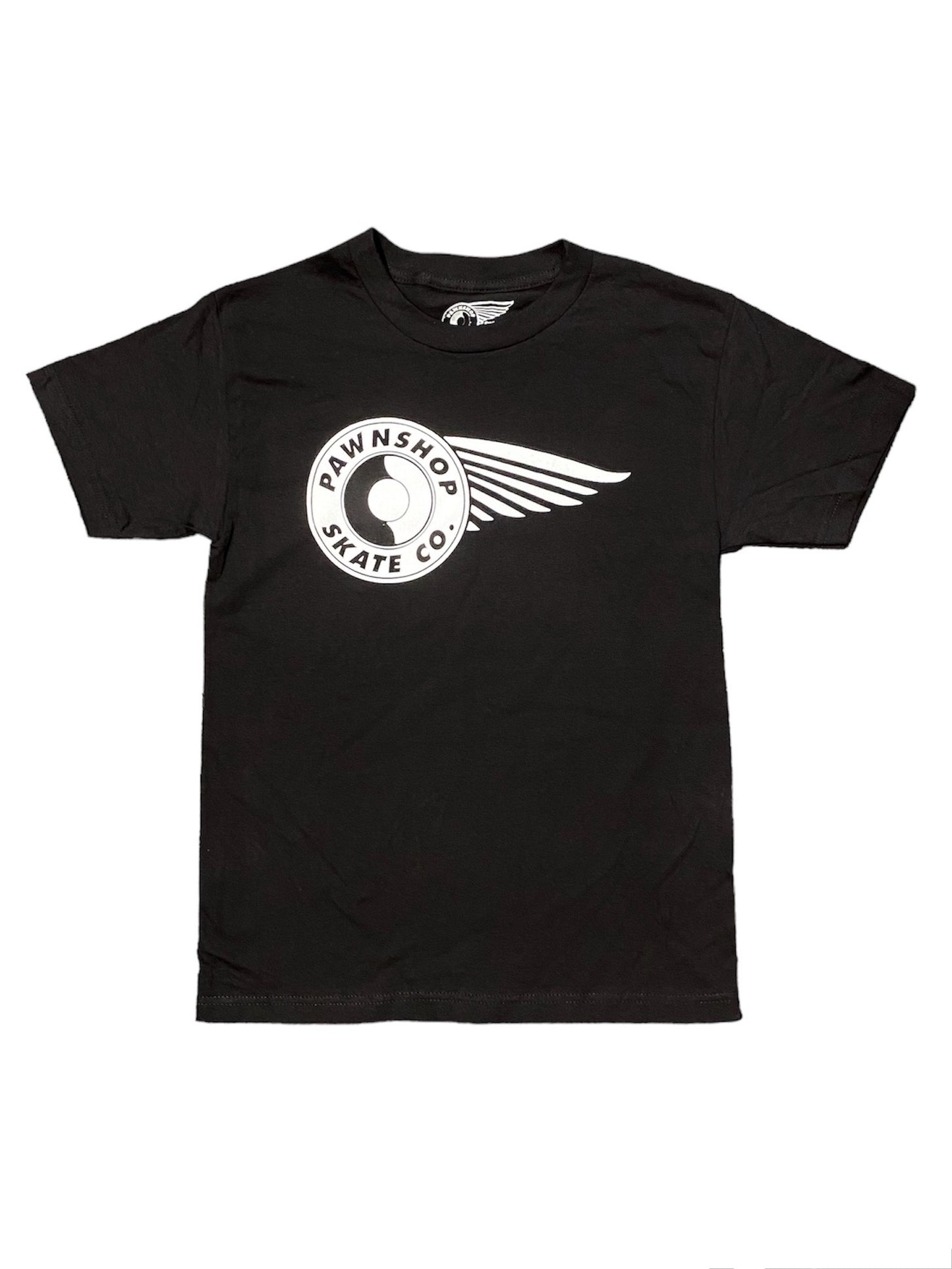 Pawnshop wing and wheel tee shirt black