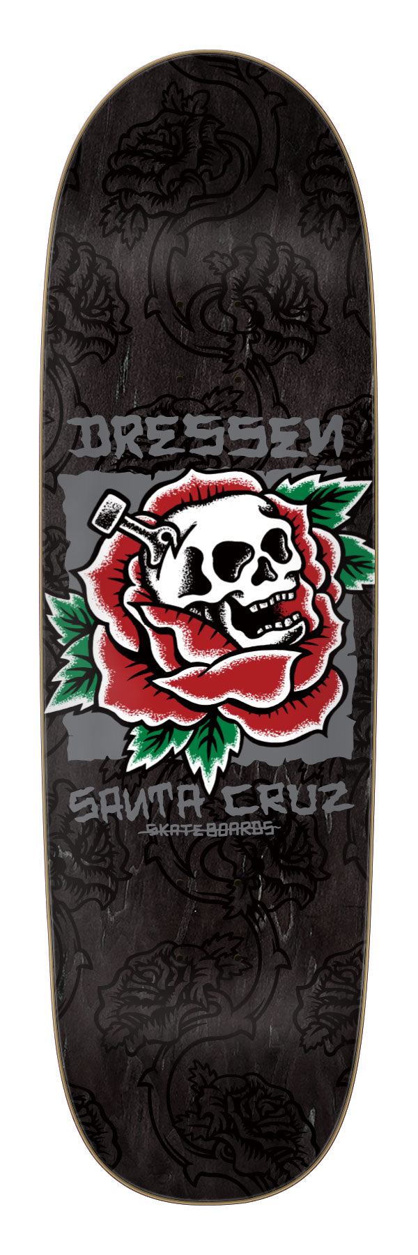 Santa Cruz Dressen Skull Rose Shaped Deck 9.25x31.95in