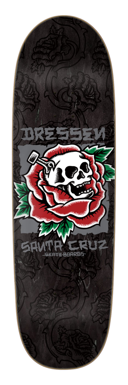 Santa Cruz Dressen Skull Rose Shaped Deck 9.25x31.95in