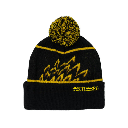Antihero Eagle Pom Beanie (Black/Yellow)