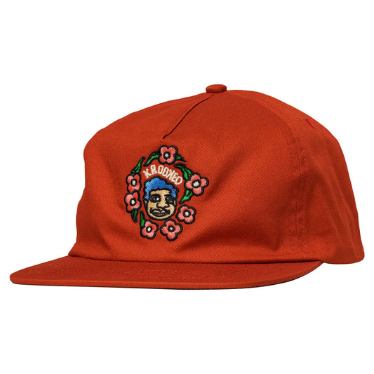 Krooked Sweatpants Redux Snapback Hat (Dark Red)