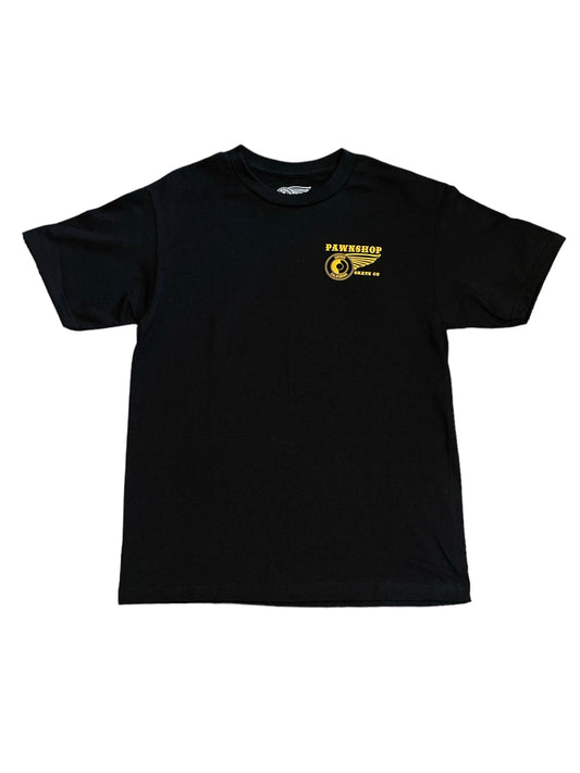 Pawnshop Wing&Wheel Tee (Black and Gold)