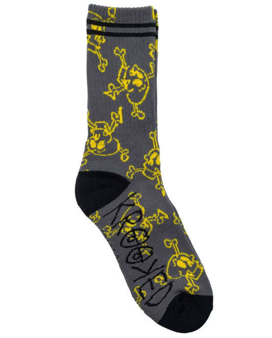 Krooked skull style crew sock