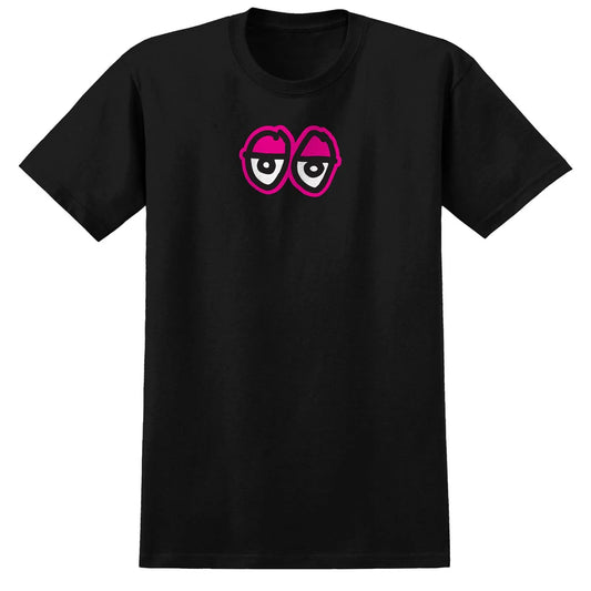 KROOKED Eyes Logo Black/Magenta Short Sleeve