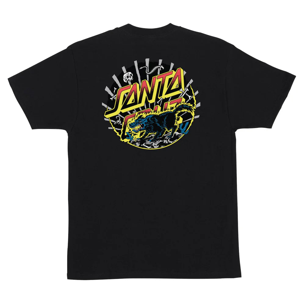 SANTA CRUZ Kendall Wolf Dot S/S Heavyweight Tee Black