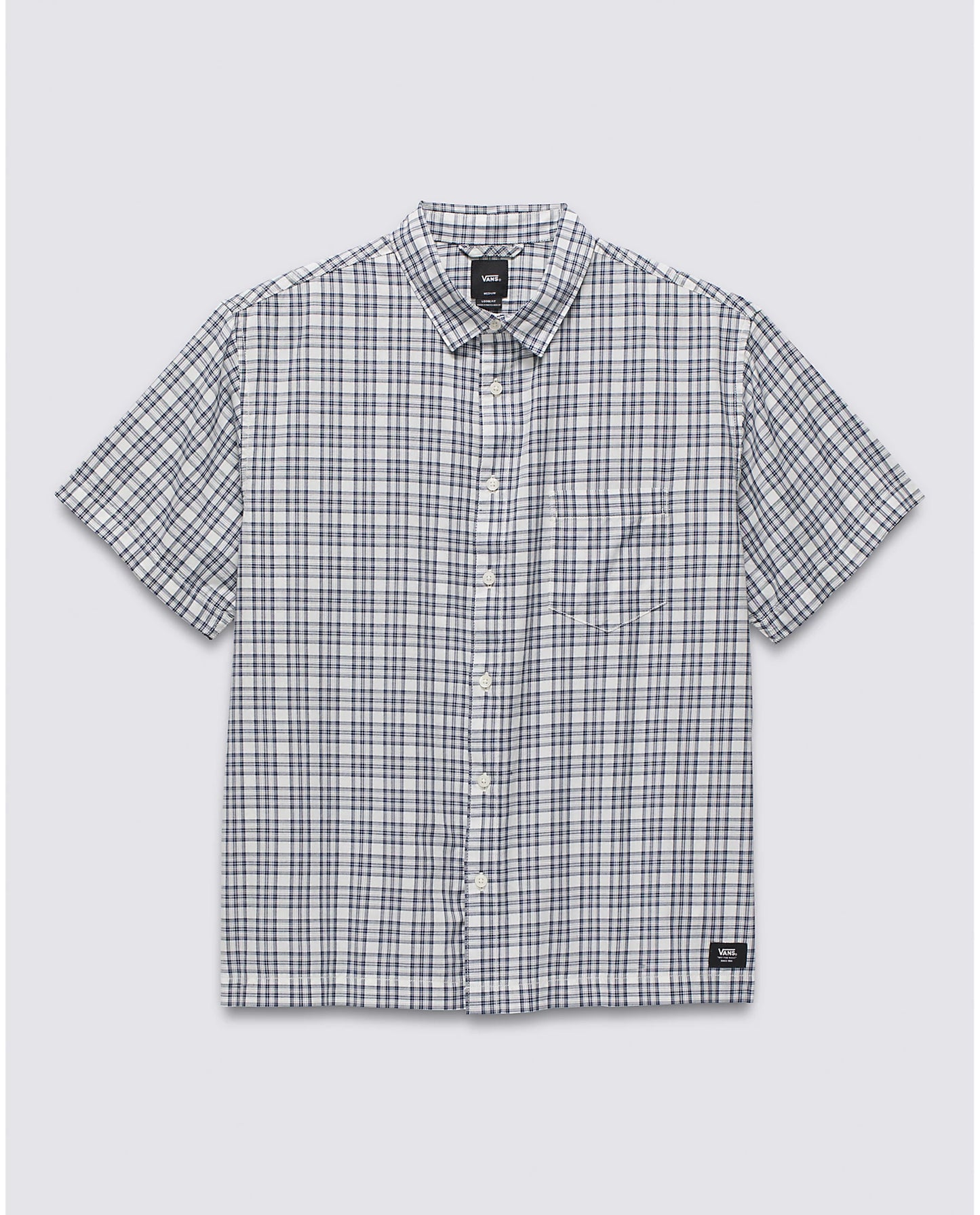 VANS Wilshire Mini Plaid Woven Shirt Marshmallow/ Dress Blue