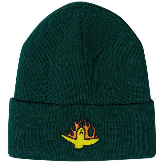 KROOKED Fire Bird Dark Green Beanie