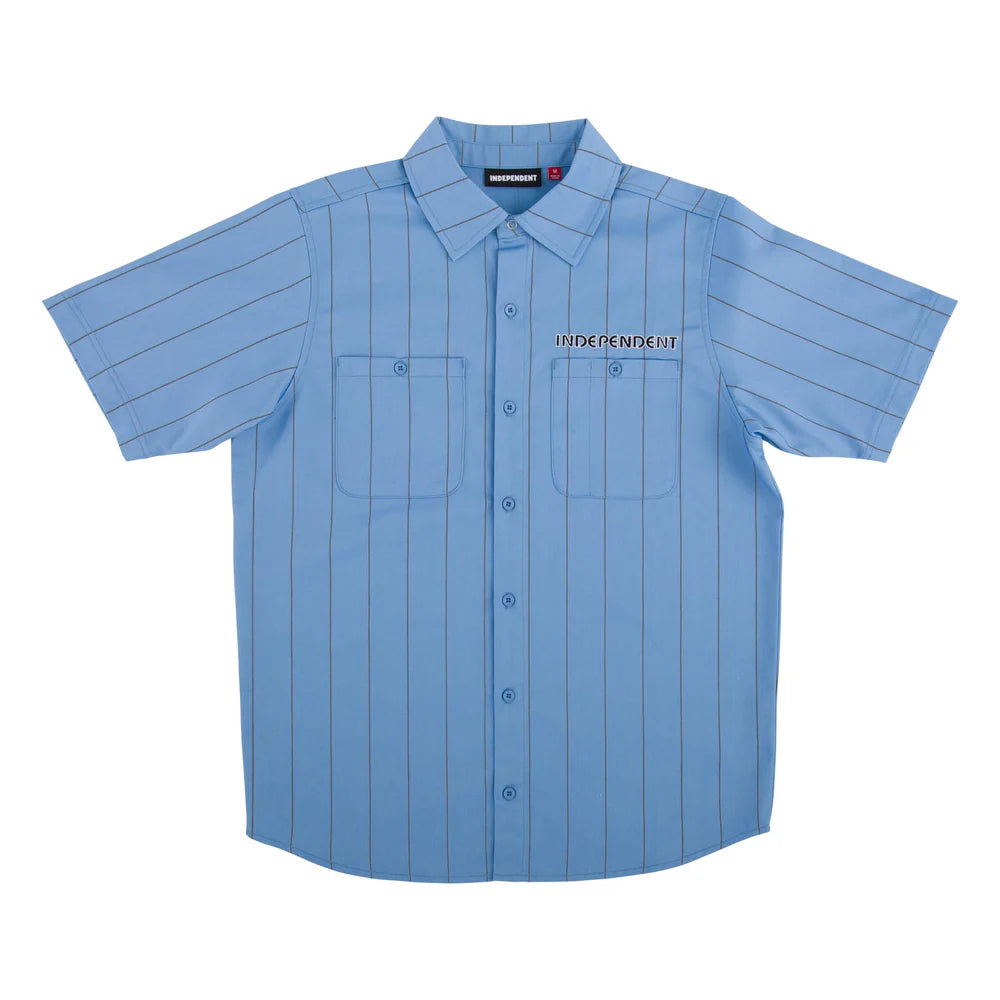 INDEPENDENT Union S/S Work Shirt Blue W/Stripe