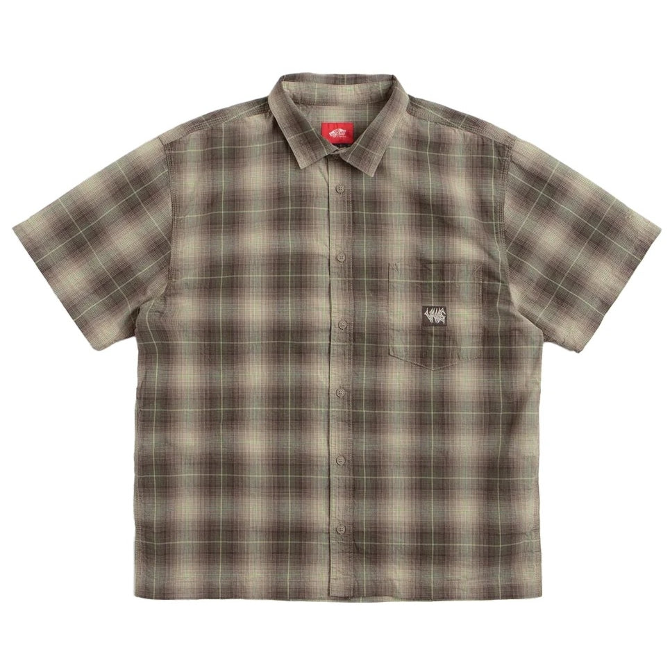 VANS Skate Plaid S/S Button Up Tee Walnut