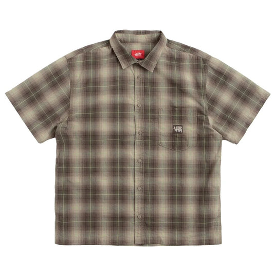 VANS Skate Plaid S/S Button Up Tee Walnut