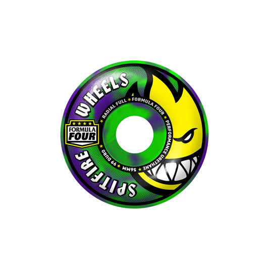 Spitfire Formula 4 Radial Full 99 Green/Purple Swirl Wheels