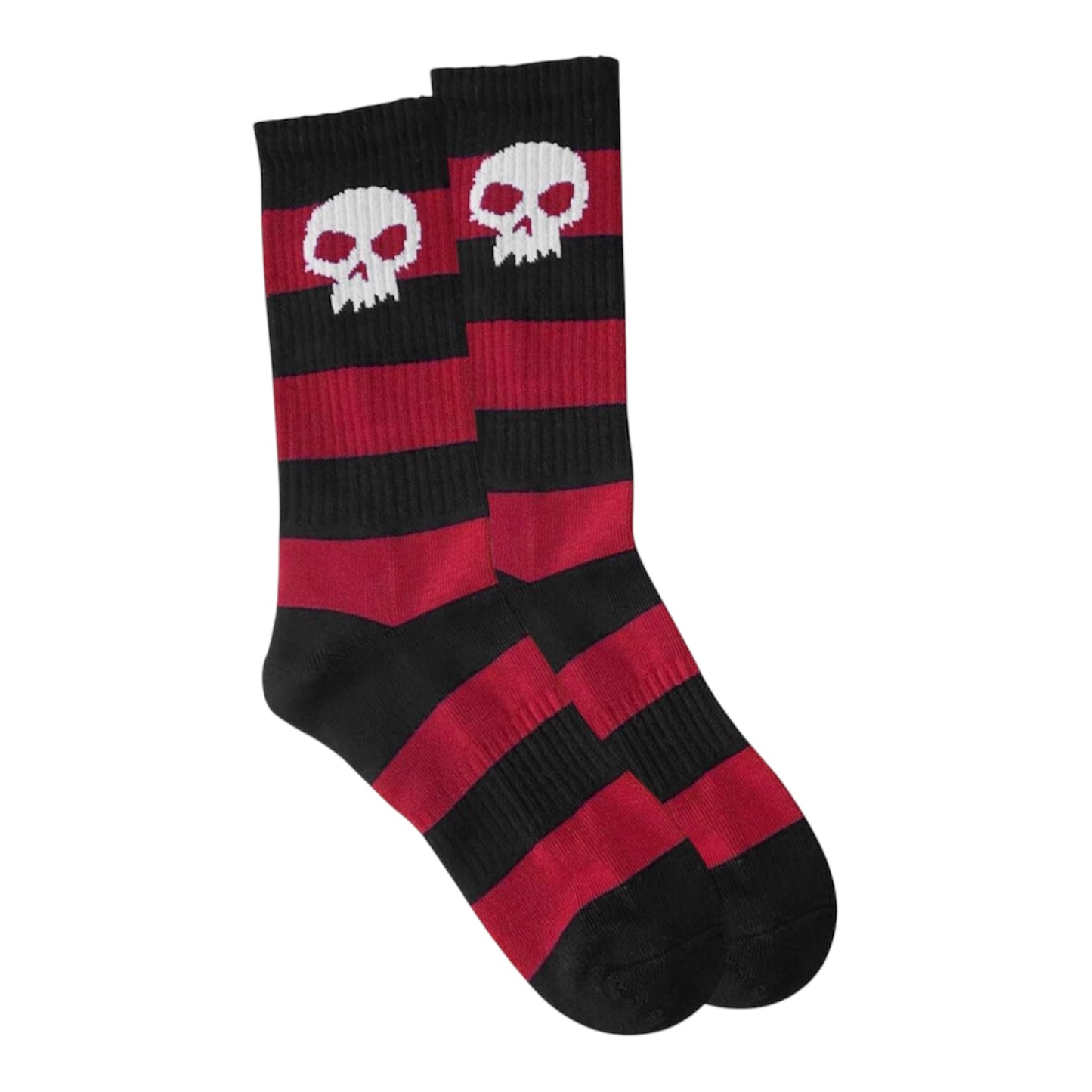 Zero Single Skull Stripe Crew Socks