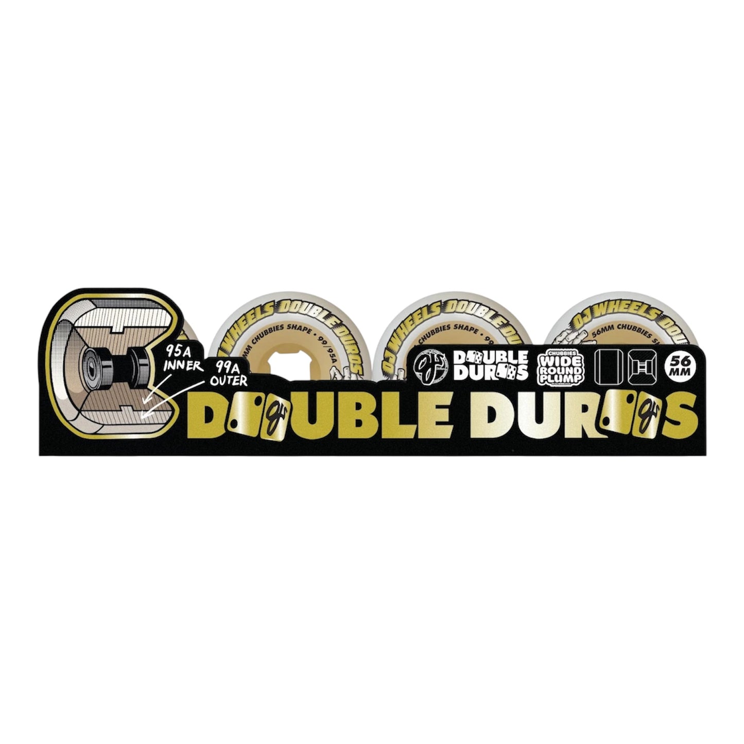 OJ Double Duro White Gum Chubbies Wheels
