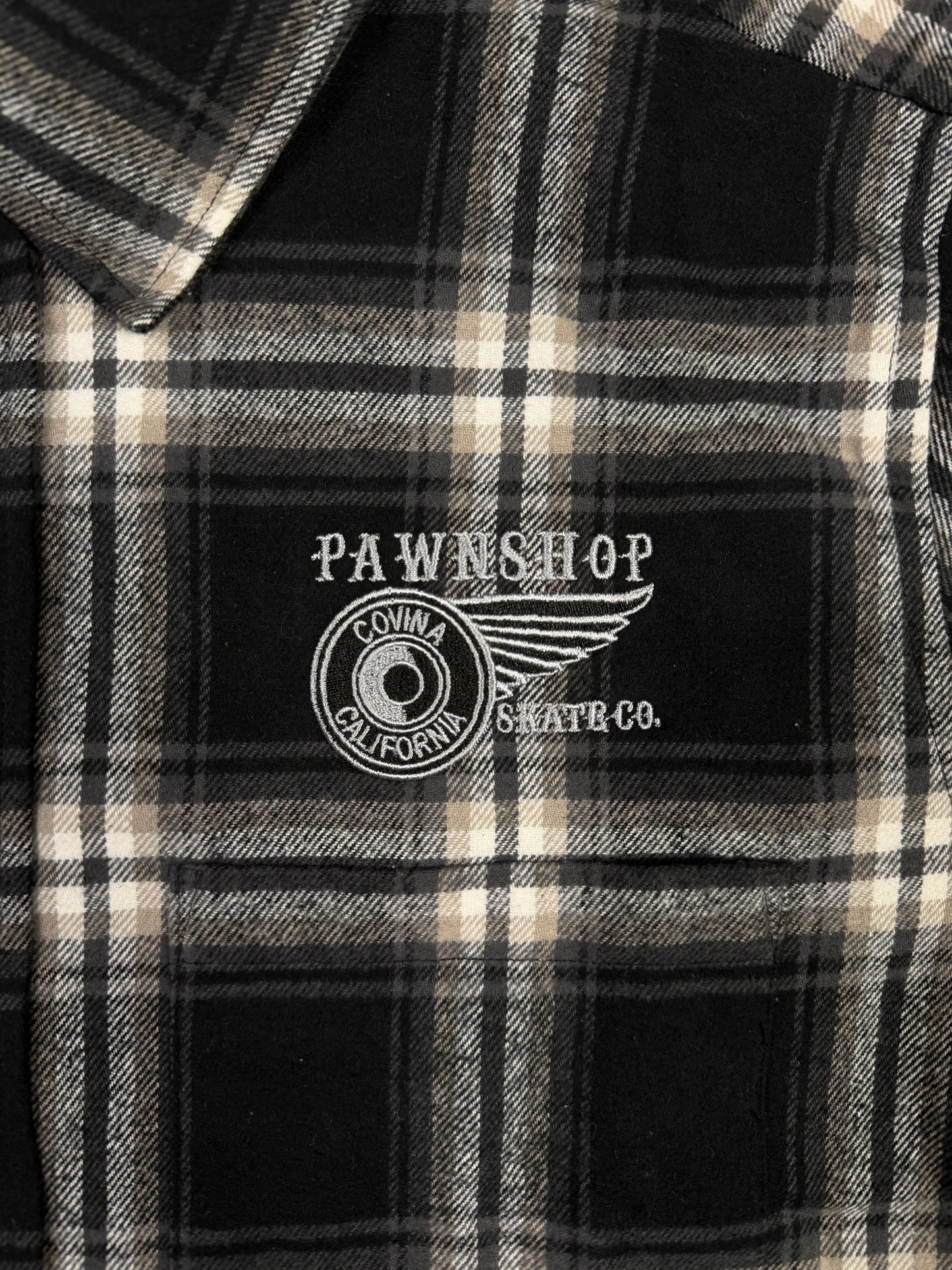 Pawnshop Embroidered Wing & Wheel Flannel