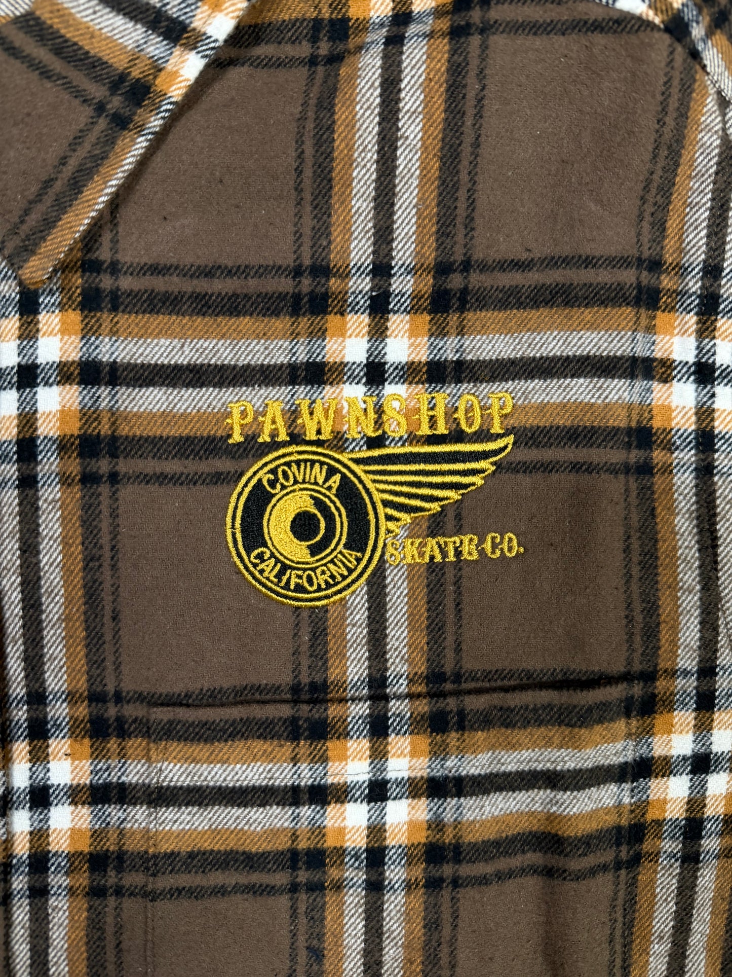 Pawnshop Embroidered Wing & Wheel Flannel
