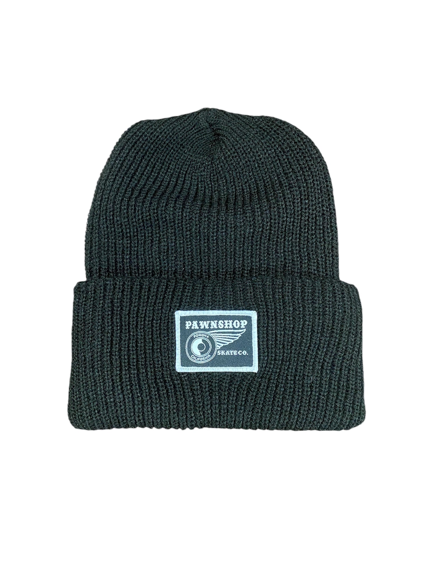 Pawnshop POMONA Classic Knitted Beanie (Little Black/White Patch)