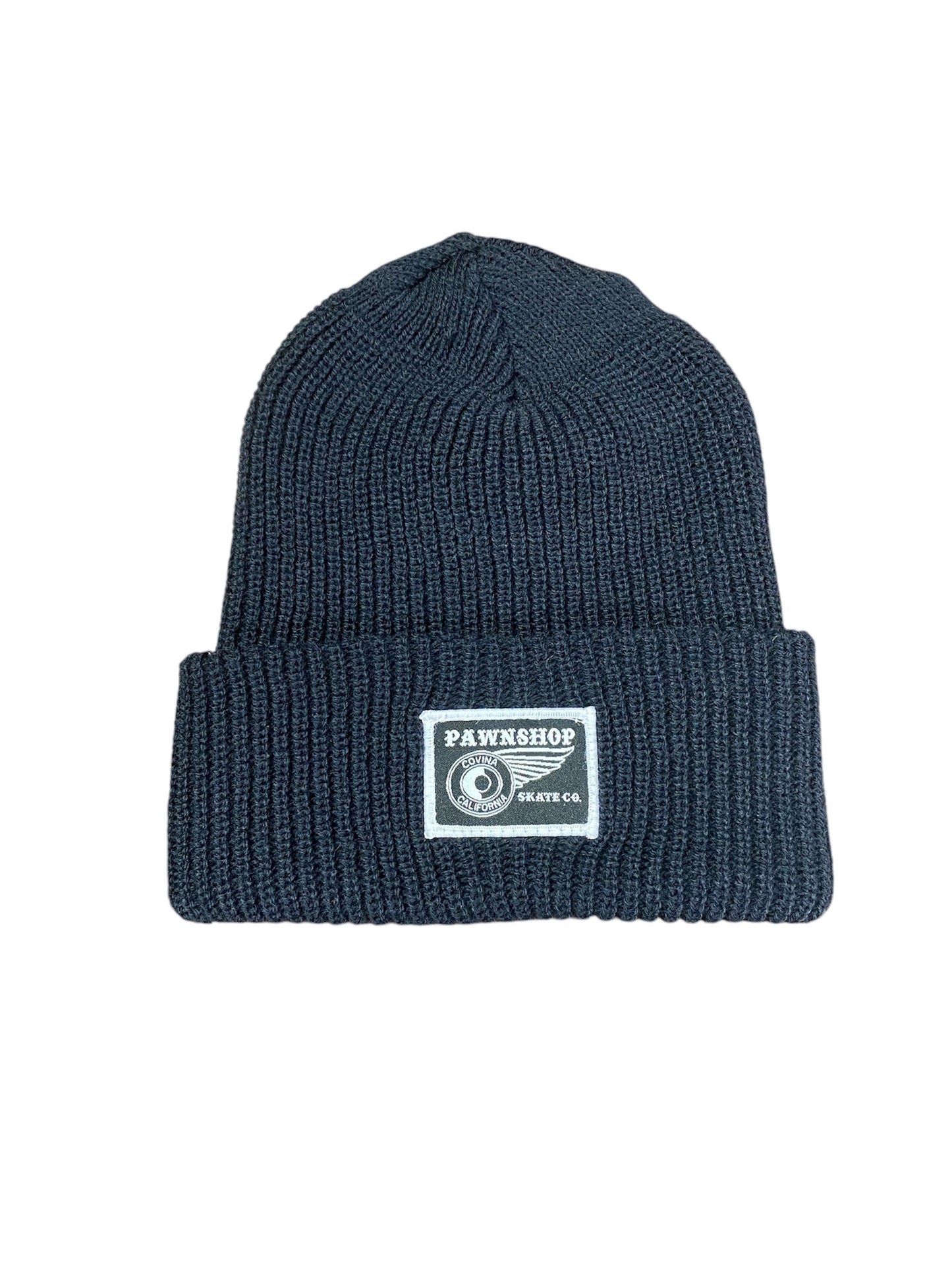 Pawnshop Classic Knitted Beanie (B&W Little Patch)