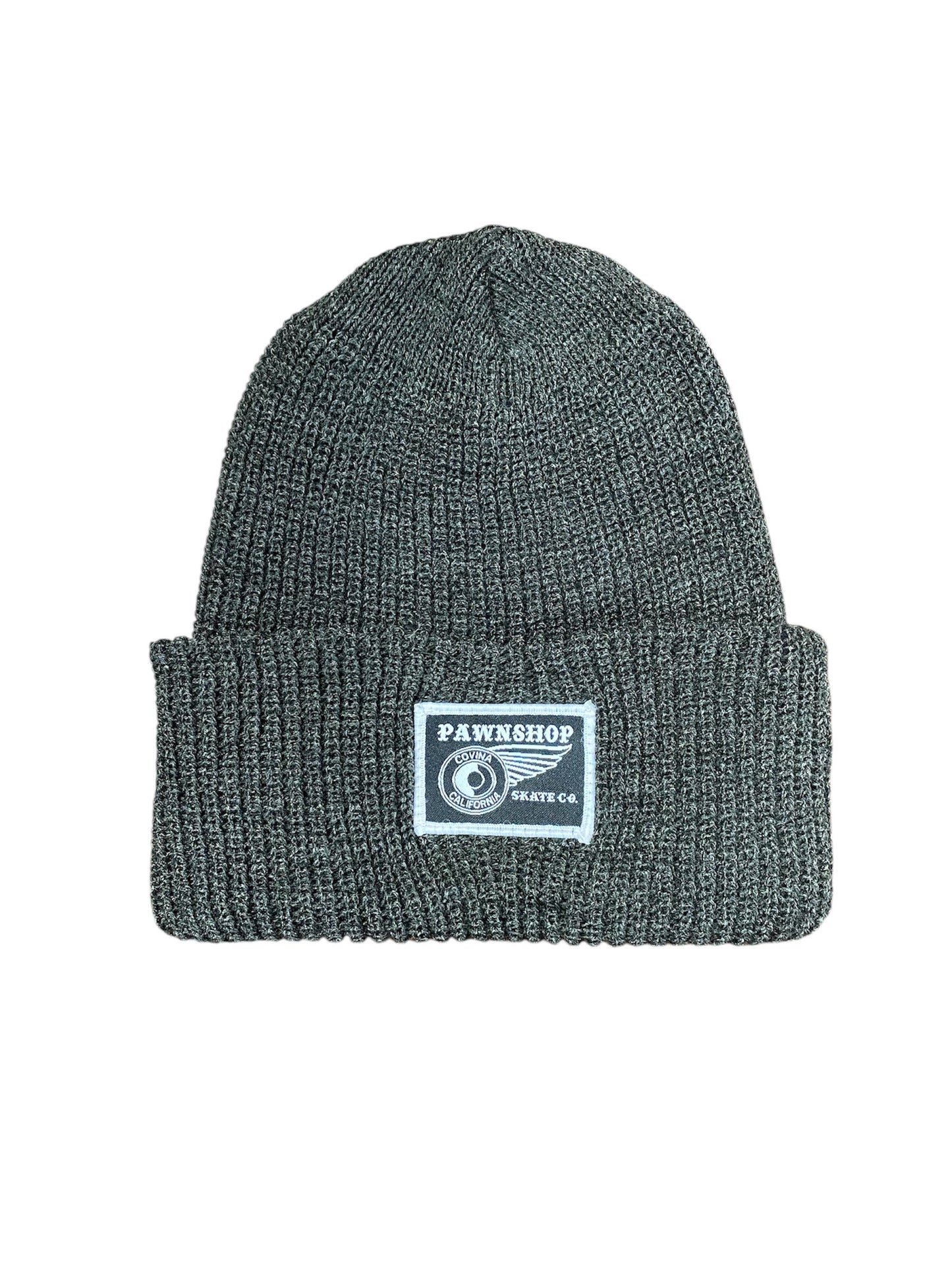 Pawnshop Classic Knitted Beanie (B&W Little Patch)