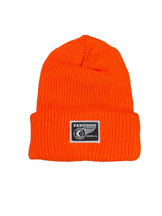 Pawnshop Classic Knitted Beanie (B&W Little Patch)