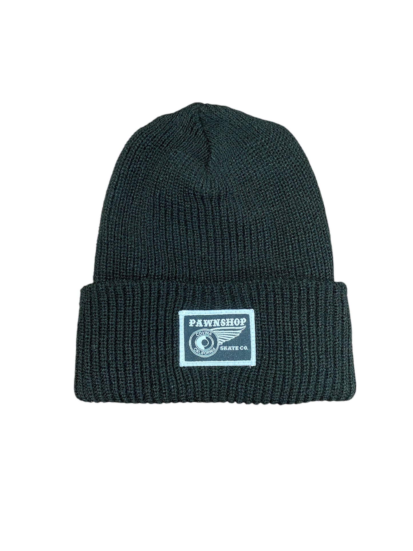 Pawnshop Classic Knitted Beanie (B&W Little Patch)