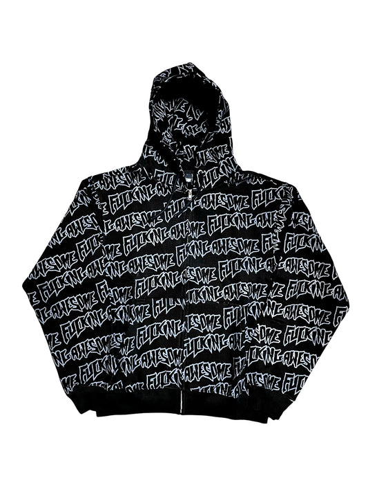 Fucking Awesome AOP Stamp Zipped Hoodie