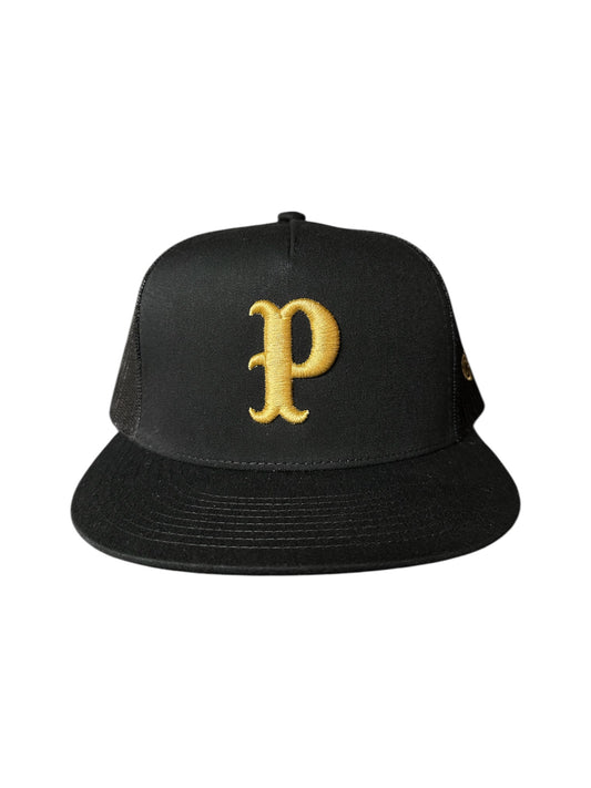 Pawn Embroidered P Black Trucker Hat