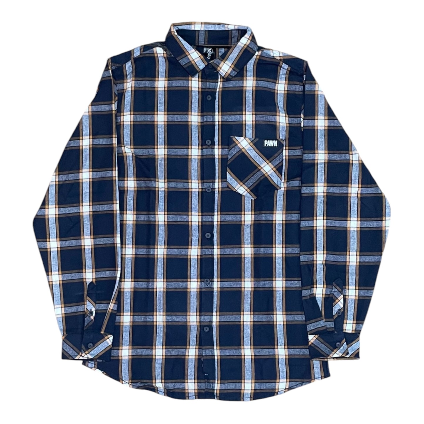 Pawn Army Pocket Flannel Blue/White/Orange
