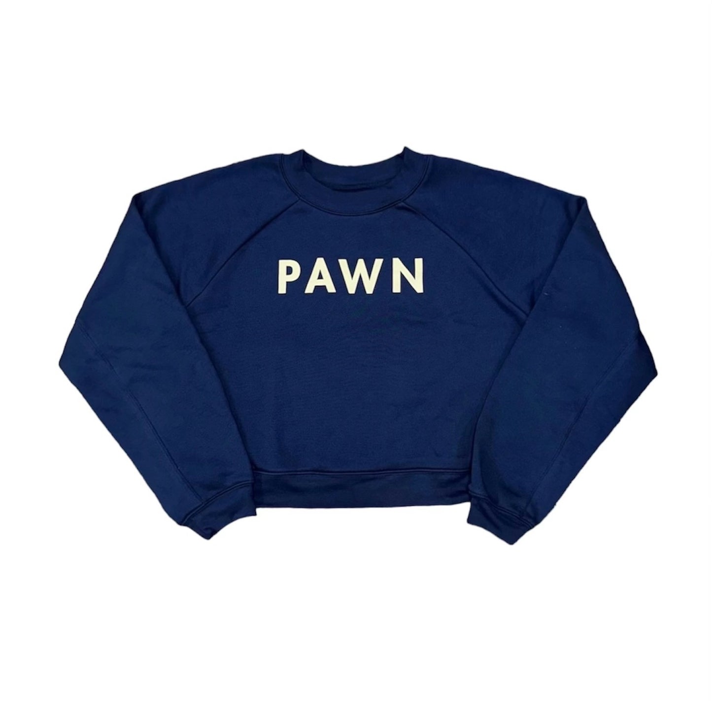 Pawnshop Women’s pawn cropped crew neck navy