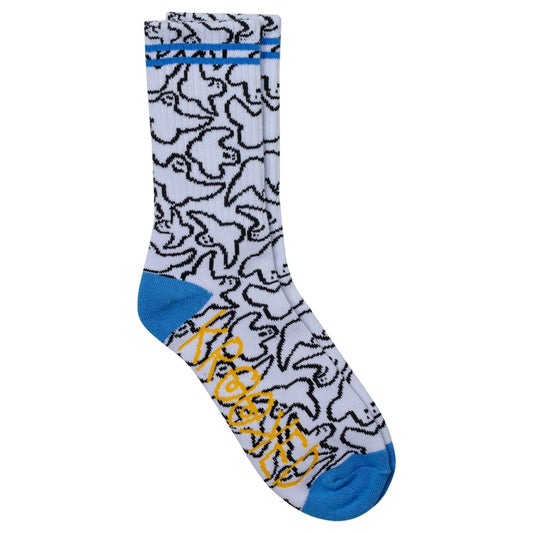 Krooked Multi Bird Sock white